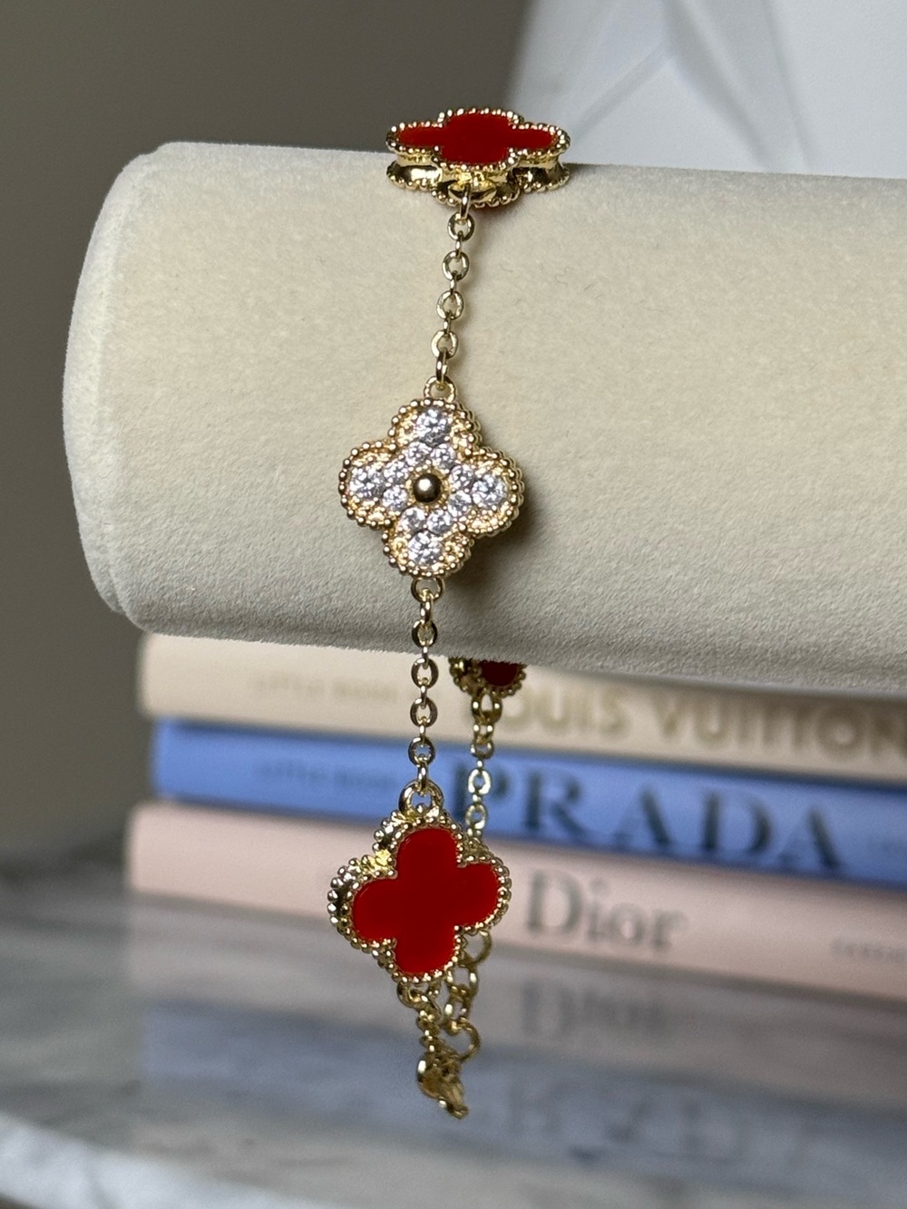 Goldoro 18k Yellow Gold Layered & GF 8” Clover Bracelet. Brand New! #408